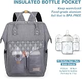 Lekebaby Nappy Changing Bag Backpack with Changing Mat Grey Arrow Print view 4