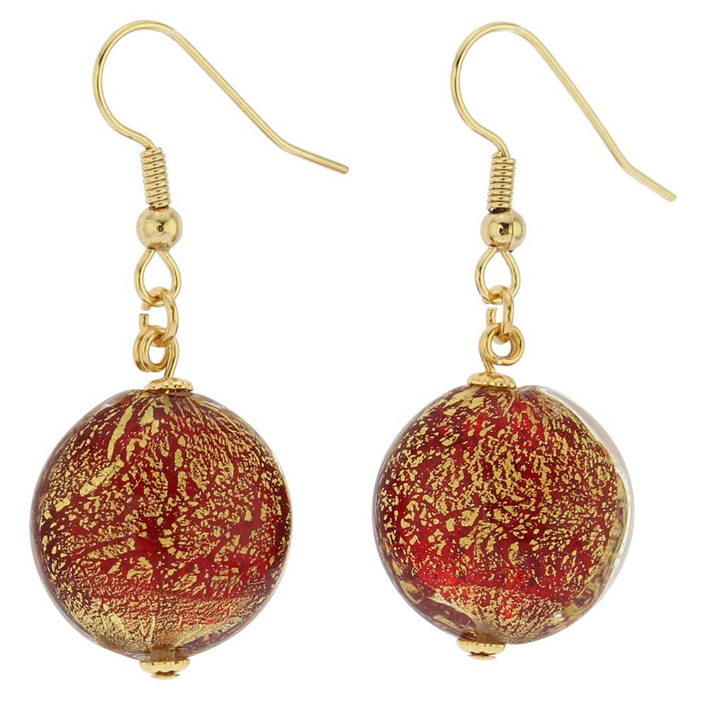 Glass Of Venice Murano Glass Ca D'Oro Earrings - Ruby Red