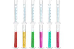 Bekith 12Pack 100ml Plastic Graduated Cylinder, Clear Scientific Measuring Cylinder with Stable Base, 2-Sided Marking Lab Cyl
