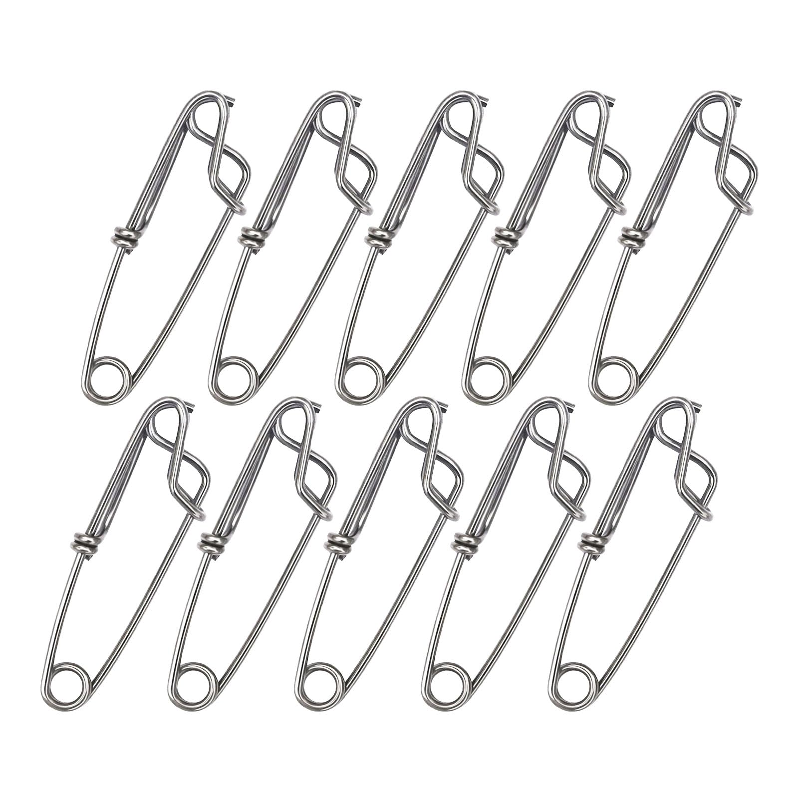 Photo 1 of 10pcs Stainless Steel Tuna Clips Longline Branch Hangers Snap Fishing Accessory (5.0inch)