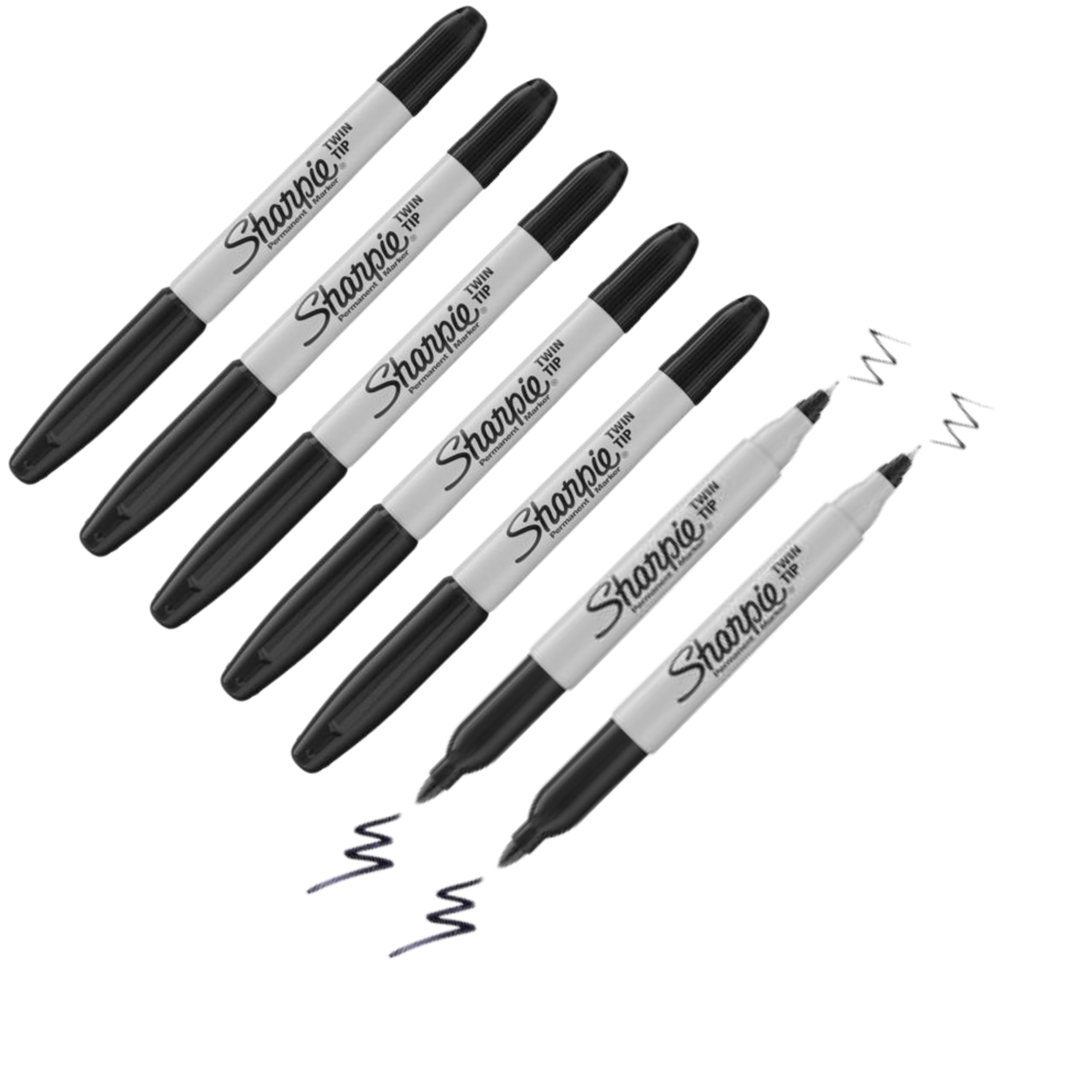 Sharpie Twin Tip Permanent Markers | Fine & Ultra-Fine Points | Black | 7 Count
