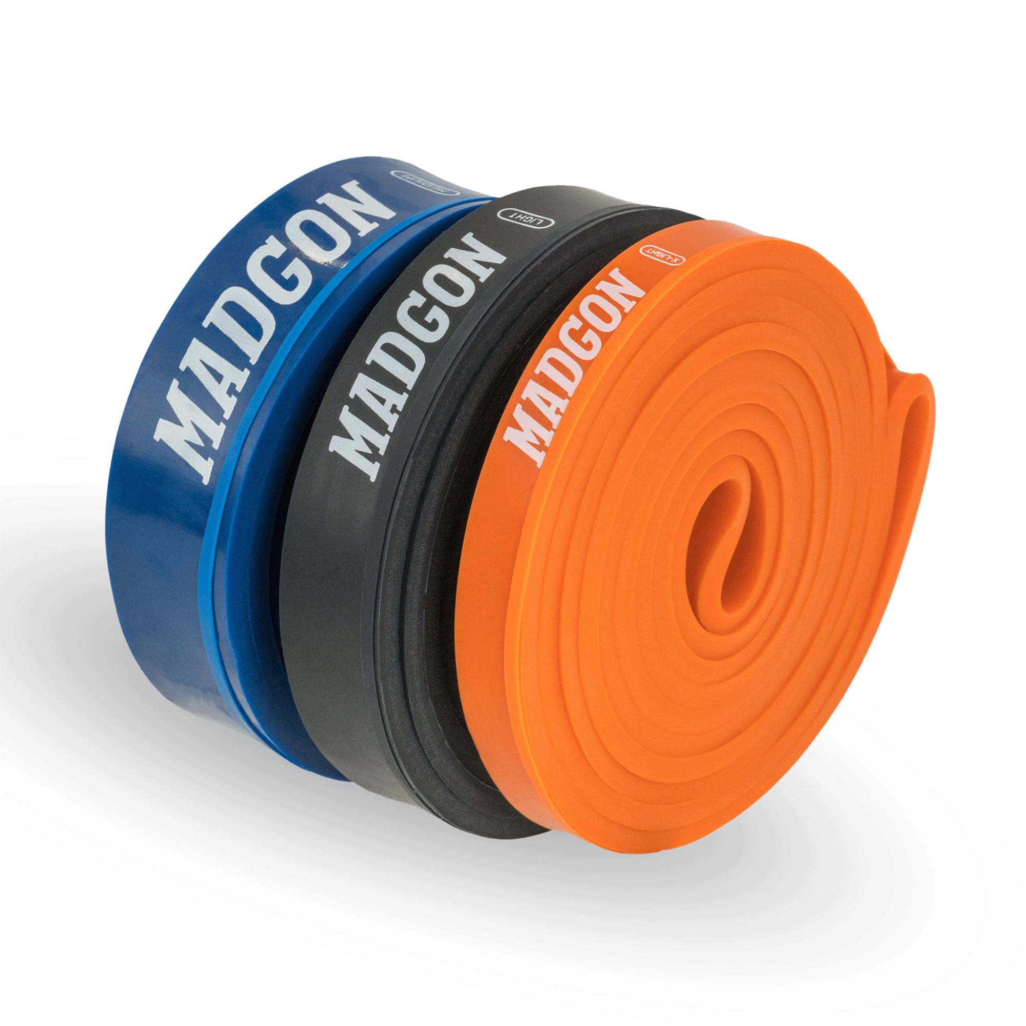 MADGON Resistance Bands for Superior Workouts - Tearproof & Durable Exercise Bands in 5 Resistance Levels with Bag - Resistance Bands for All Muscle Groups + Workout Guide - Fitness Bands