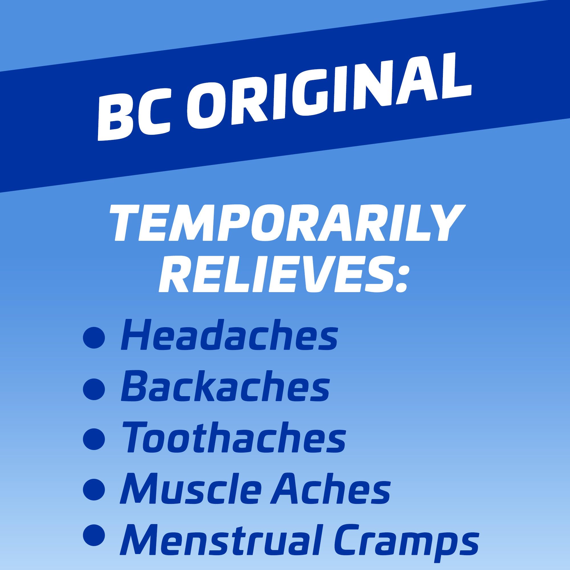 BC Powder Original Strength Pain Reliever, Aspirin Dissolve Packs, 50 Count