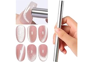 JERCLITY 1 Piece Cat Eye Magnet for Nails Lengthen Double Ended Cylindrical Nail Magnet Nail Magnet Tool for Cat Eye Gel Polish Nail Art(5.9inch)