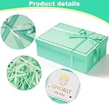 XWCHASA Gift Boxes Textured Box Set with Lid Ribbon Card Mint Green view 5