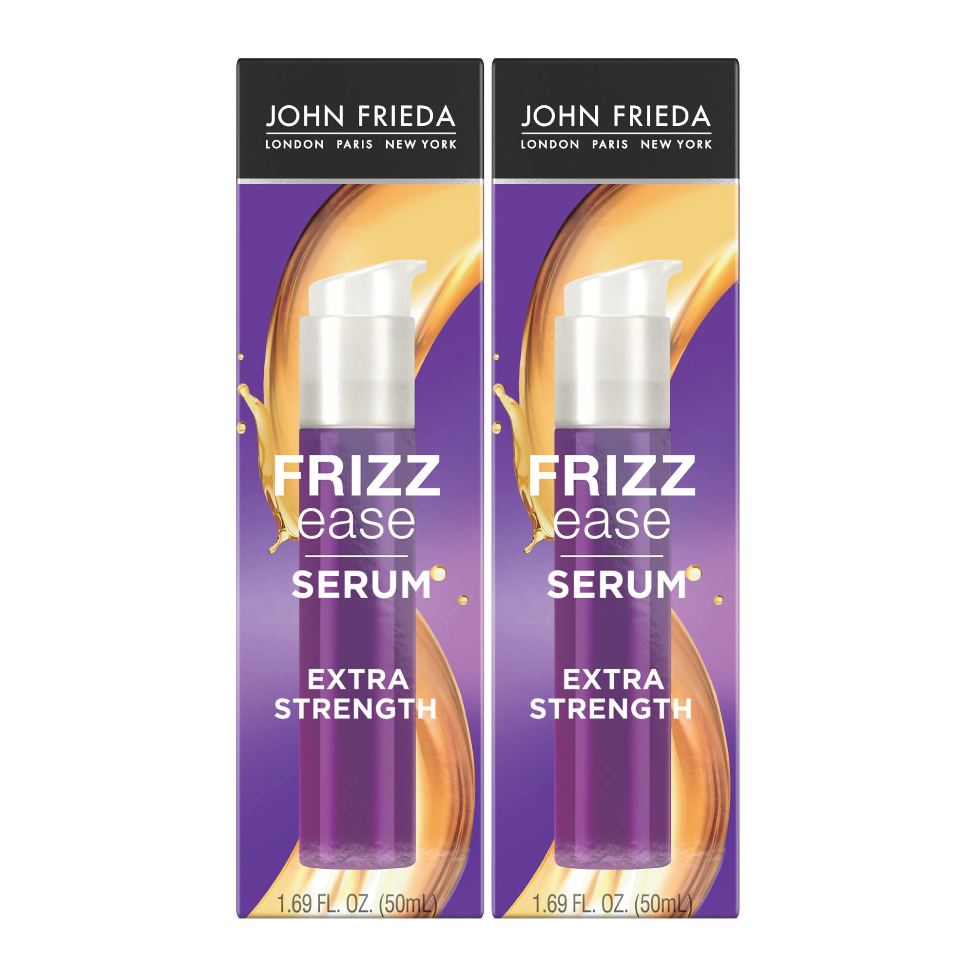 Photo 1 of John Frieda Frizz Ease Extra Strength Hair Serum, Instantly Smooths for Healthy, Hydrated, Frizz-Free Hair, for Thick and Coarse Hair, with Argan + Coconut Oil for Heat Protection, 1.69 Oz, Pack of 2