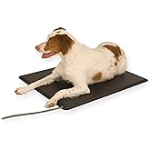 K&H Pet Products Lectro-Kennel Heated Outdoor Dog Pad, Durable Rigid ABS Plastic Waterproof Heated Pad for Dog & Cat Houses Outdoor, Washable Cover, Safety Listed - Medium 22.5 X 16.5in Black 60W