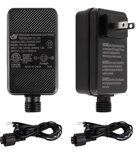 Replacement Power Adapter For 4-8FT Inflatables – 12V 1.5A UL-Listed Waterproof Transformer