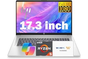 HP 17 Inch Business Laptop 2025 Thanksgiving Limited Edition, 17.3'' FHD IPS Anti-Glare Display, AMD Ryzen 5 7430U (Beats Core i7-1355U), 64GB RAM, 2TB SSD, HDMI, Windows 11 Home, Wi-Fi 6, WOWPC USB