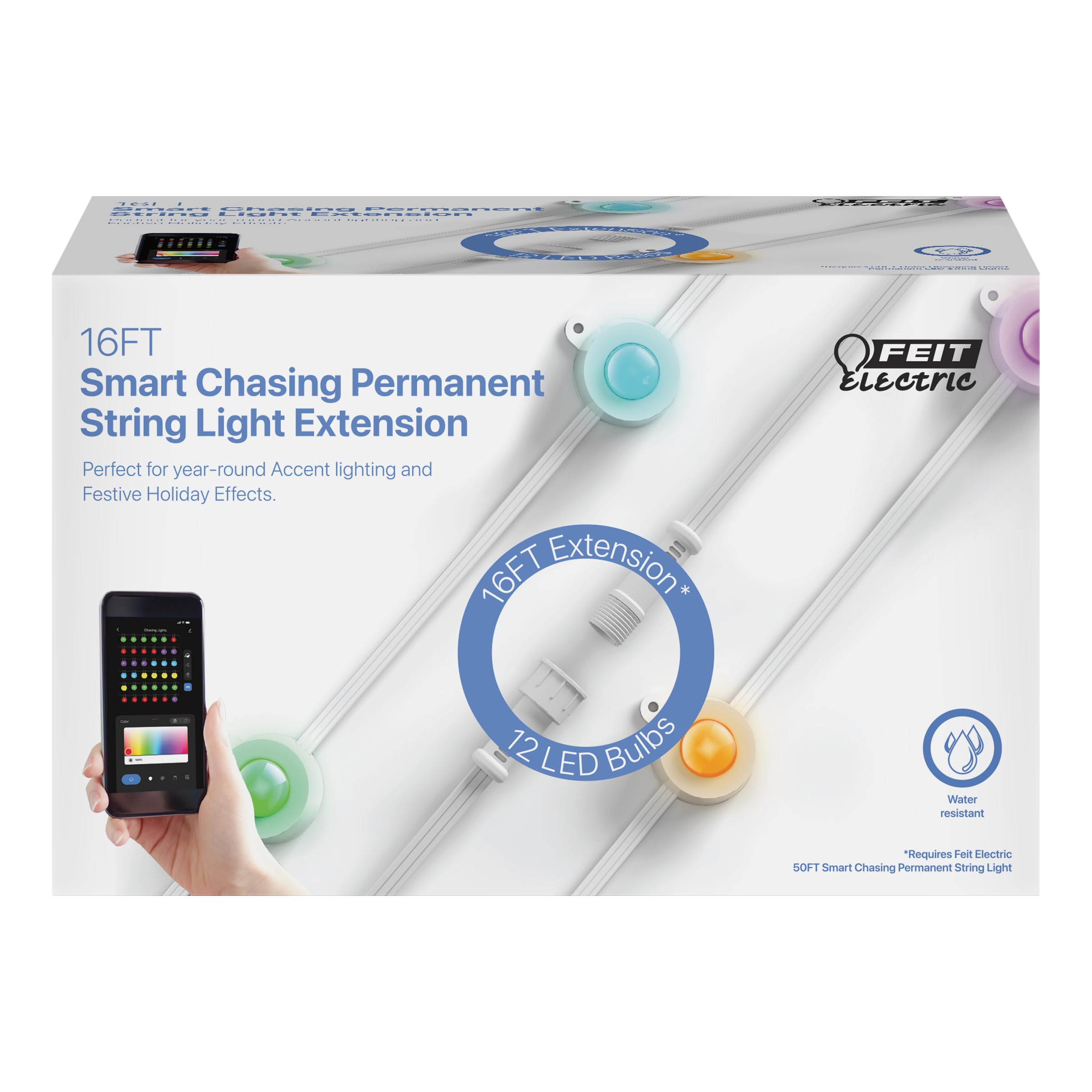 Photo 1 of Feit Electric 16FT Extension Only for RGB Smart Permanent Outdoor Lights, Compatible with SL50-36/RGB/AG, Package Does not Include a Controller or Accessories, SL50-36/RGB/AG/16EXT