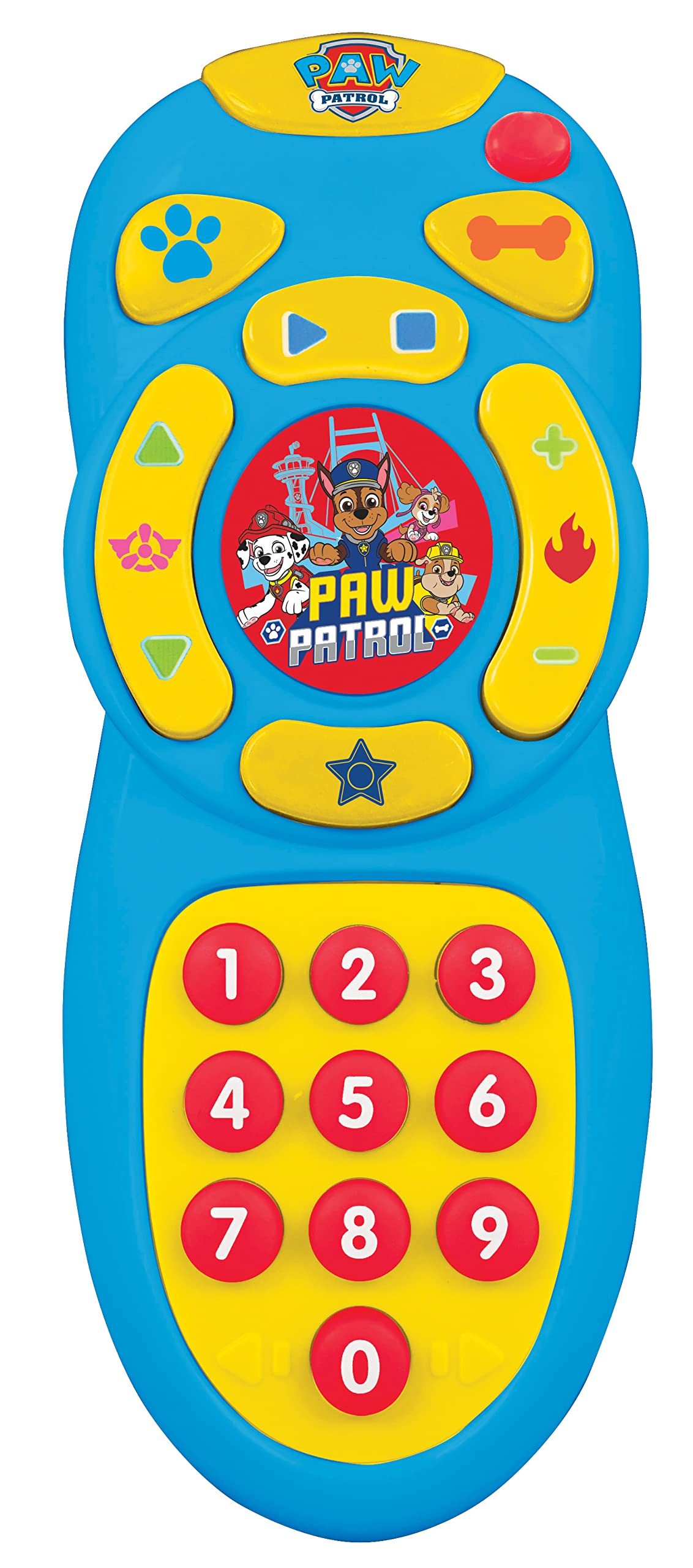 LEXIBOOK, Paw Patrol, My first educational remote, Bilingual French/English, blue, flashing lights, soothing sounds, learn the numbers, PS230PAi1