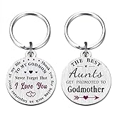 Viayen Godmother Valentines Day Gifts, Gift for Godmother Birthday Proposal Mother's Day Easter Keychain from Godchild
