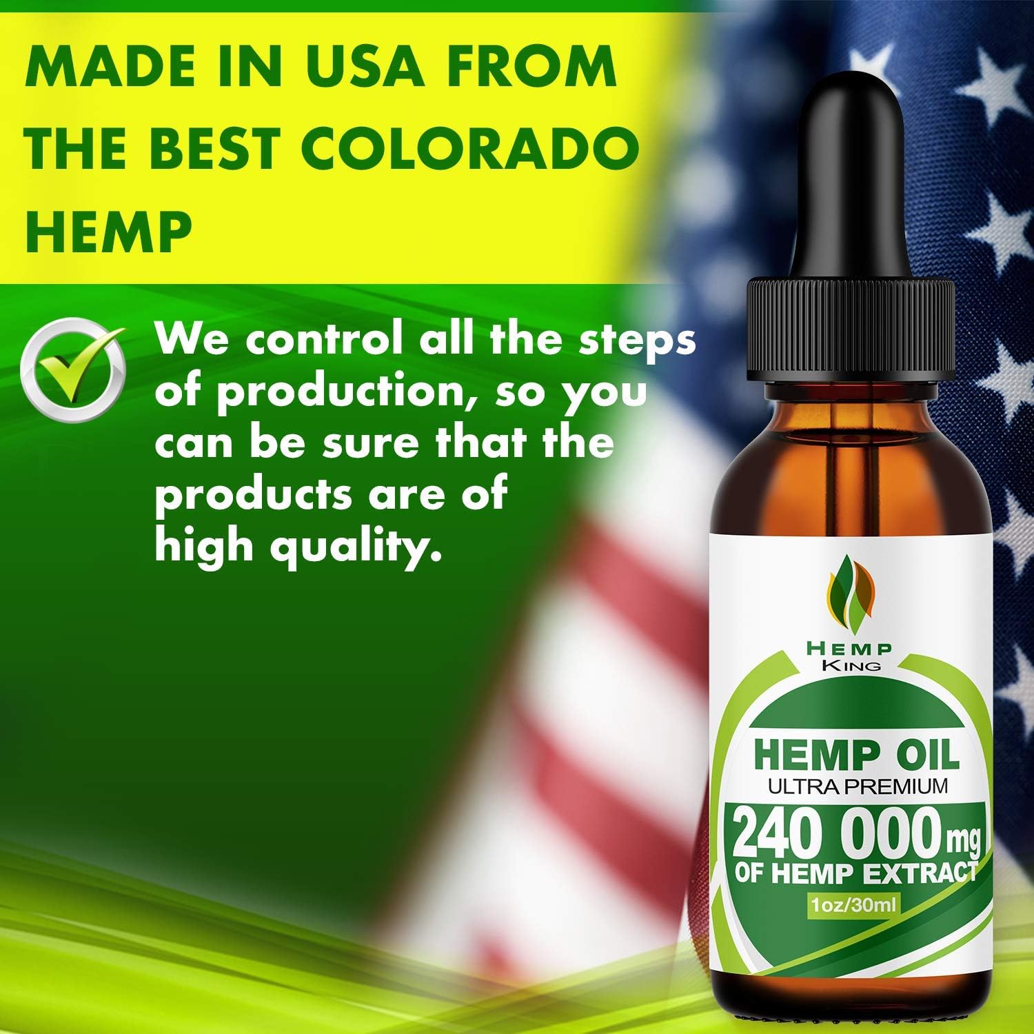 Hemp Oil Drops 240 000 mg, 100% Natural Extract, Anti-Anxiety and Anti-Stress, Natural Dietary Supplement, Rich in Omega 3&6 Fatty Acids for Skin & Heart Health, Vegan Friendly: Health & Personal Care