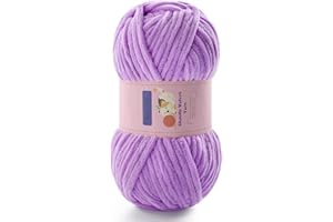 MOOASKE Chunky Yarn for Crocheting - Chenille Yarn for Knitting - Bulky Blanket Yarns for Crocheting Blankets Amigurumi Craft Hat Shoes, Plush Fluffy Soft Yarns 71 yds/3.5 oz Each Skein(Light Purple)