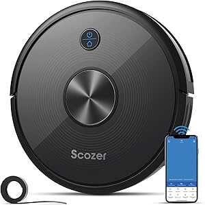 Robot Vacuum, SCOZER Self-Charging Robotic Vacuum Cleaner, 2200Pa Super-Strong Suction, Wi-Fi & Alexa Control, Boundary Strips, Multiple Cleaning Modes Vacuum Best for Pet Hair Carpets Hard Floor