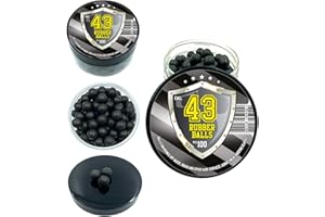 Rubber Balls in 43 Caliber 100 pcs Hard Rubber Balls Paintballs Reballs Resuable Projectiles Powerballs for Self Home Defense