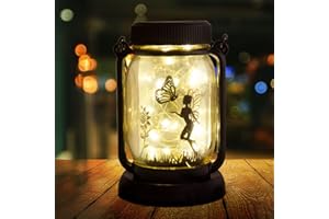 styleonme Decor Mobile Outdoor Solar Lanterns, Angel & Butterfly Fairy Lights Theme Mason Jar, Gifts for Mom, Grandma, Women, Everyone, Garden Fence Patio Lawn Decor