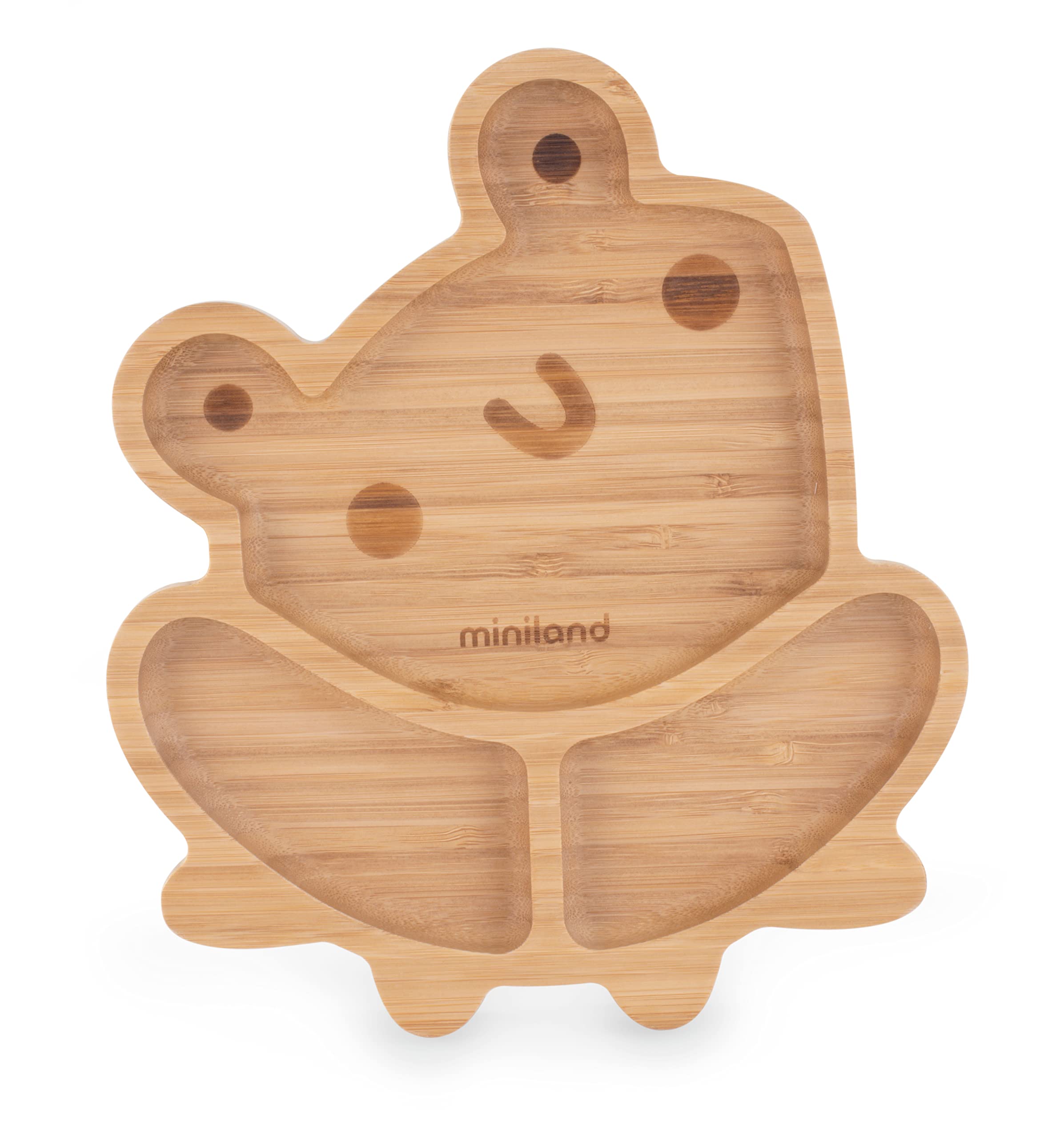 MINILAND. Wooden Plate Frog. Wooden Plate with Silicone Base for BLW