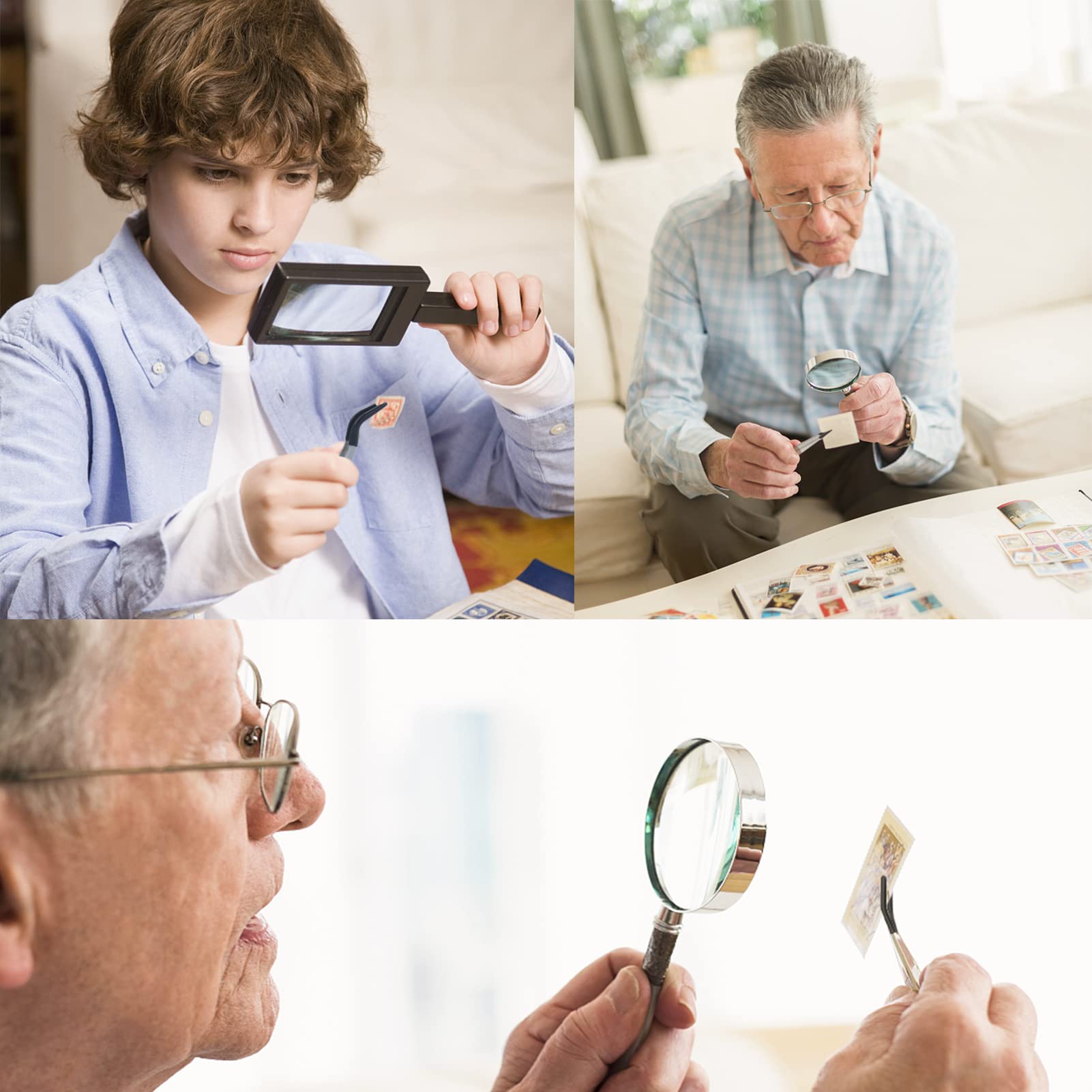 DragonflyDreams 4 Pieces Tweezers with Rubber PVC Coated Set, Straight Tip Tweezers Rubber Flat Tip Long Bent Tweezer for Crafts Stamps Beads Jewelry Tools (Rubber Tweezer)