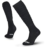 Scrunched Football Socks, Extra Long Cushioned Athletic Socks for Men and Women