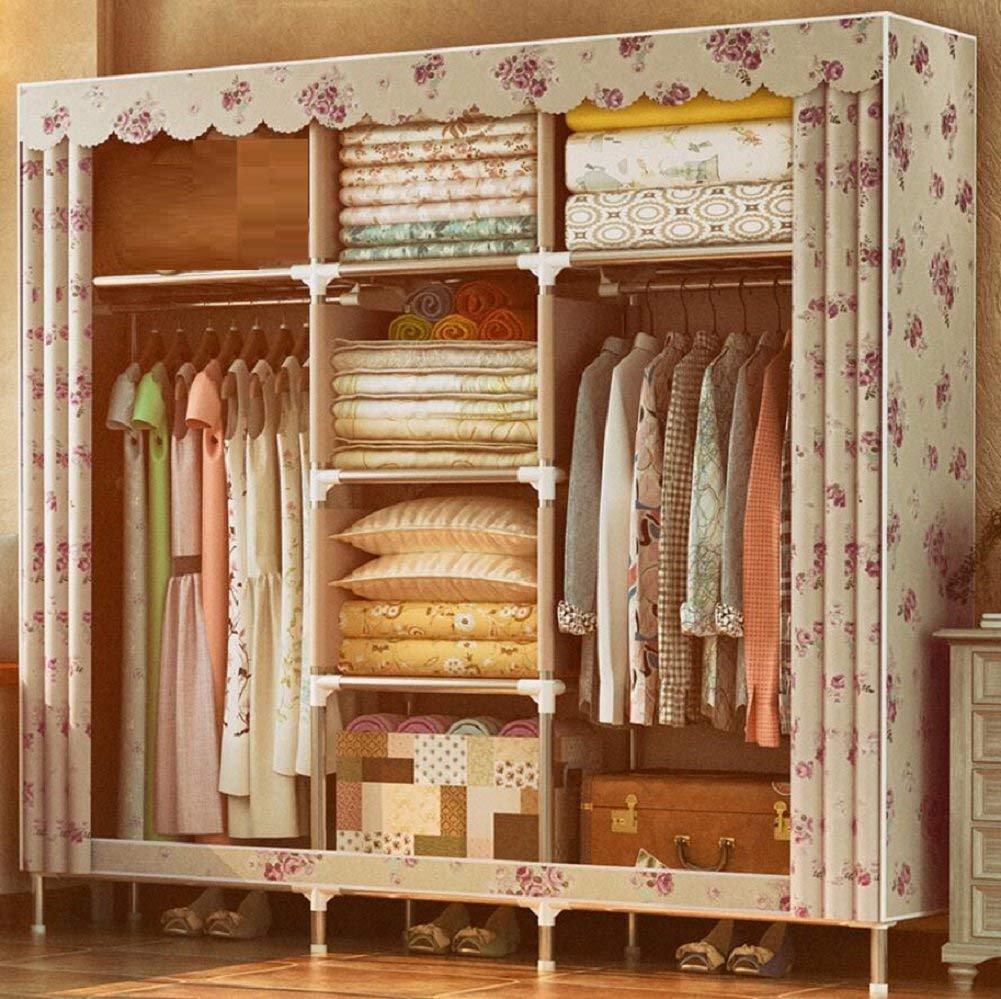 Ryp Guo Home Storage Cabinet Home Portable Cloth Wardrobe 66 Steel