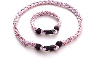 CEBUY 3 Rope Braided Tornado Titanium Sport Baseball Necklace 20" & Bracelet 8"