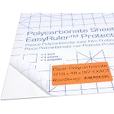 Polycarbonate Sheet 48 x 96 x 1/16" Clear Plastic, Plexiglass Replacement | Clear Polycarbonate, Easy Cut to Size, Shatter Resistant, EasyRuler Film. DIY Bend &amp; Mold. Hobby PC Panel, Glass Replacement