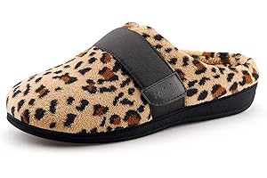 BCSTUDIO Women’s Orthotic House Slippers with Arch Support Fuzzy Adjustable Ladies Shoes