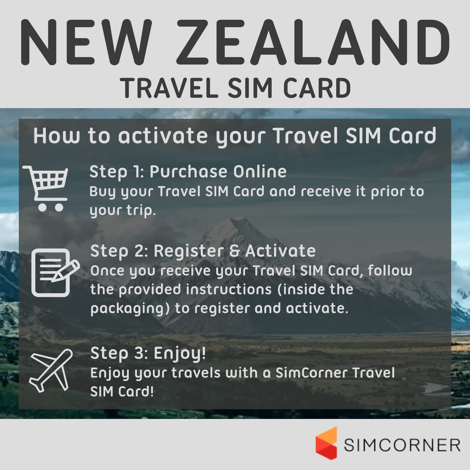 New Zealand Travel Sim Card (40 GB, 60 Days) - OneNZ Data Sim Card w/Unlimited Minutes to NZ Landlines/Numbers - Tethering/Hotspot Card- 3-in-1 Standard, Micro, & Nano Sim Card for Unlocked Phones