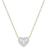 KristLand - Dainty Diamond Round Heart Necklace 14k Gold Plated Choker Necklaces Splicing Tiny Zircon Pendant Gold Jewelry Gifts for Women Gold Heart