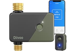 Diivoo Brass WiFi Water Timer, Smart Sprinkler Timer for Garden Hose Remote Control,Compatible with Alexa and Google Home,Mul
