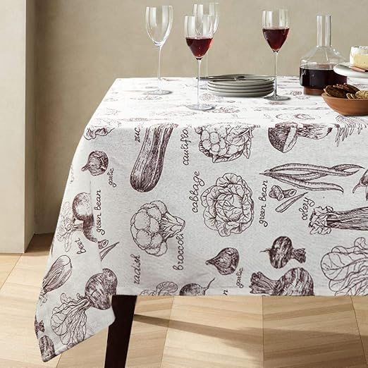 Amazon Com Lahome Vegetables Design Tablecloth Cotton Linen