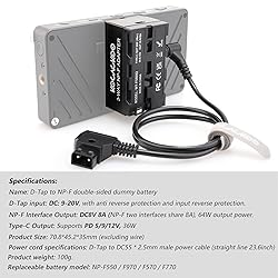 KOCACKOO D-Tap to Double-Sided NP-F550/970/570/770