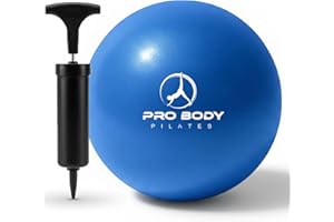 ProBody Pilates Small Exercise Ball with Pump - 9 Inch Workout Ball for Stability, Barre, Yoga, Core & Physical Therapy
