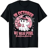Breast Cancer Shirts Women Halloween October Wear Pink T-Shirt