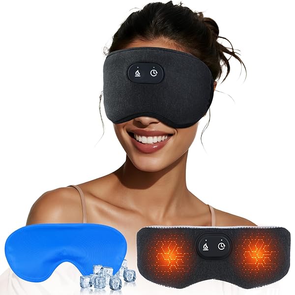 DETACHABLE HEATED EYE MASK, CORDLESS EYE MASK FOR...
