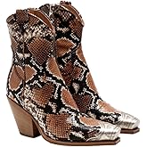 Free People Women's Brayden Snake Western Boots, Tan Snake (7.5)