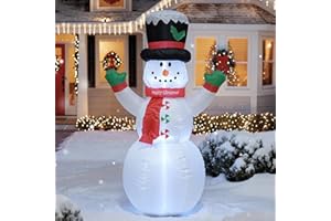 4 FT Christmas Snowman Inflatables Christmas Blow up Snow Man Decoration with LED Lights Indoor Outdoor Winter Outside Holida