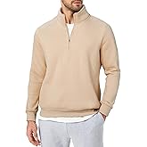 JMIERR Mens Quarter Zip Pullover Polo Sweater Mock Neck Long Sleeve Lightweight Fleece Sweatshirts