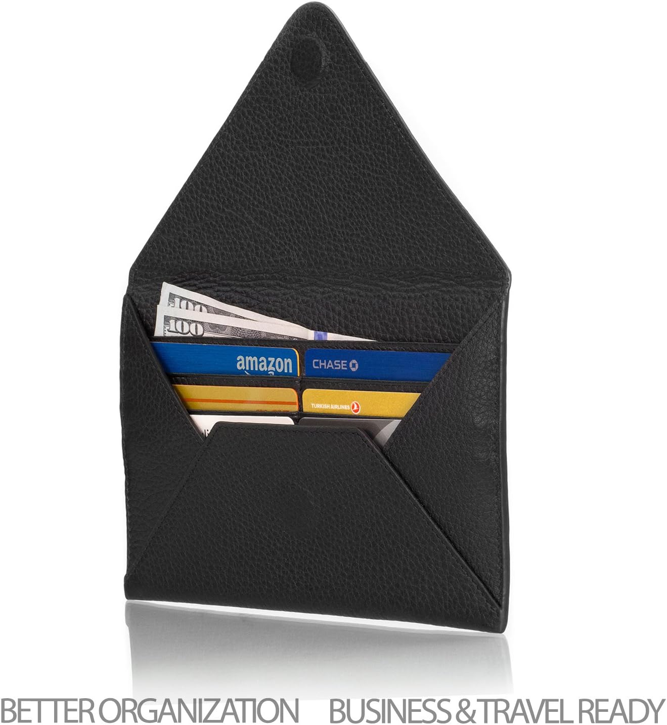 Otto Angelino Slim Genuine Leather Wallet Clutch - Multiple Slots Money, ID, Cards, Smartphone, RFID Blocking - Unisex - Image 5