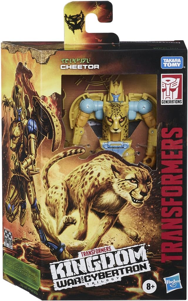 Transformers Toys Generations War for Cybertron: Kingdom Deluxe WFC-K4 Cheetor Action Figure - Kids Ages 8 and Up, 5.5-inch