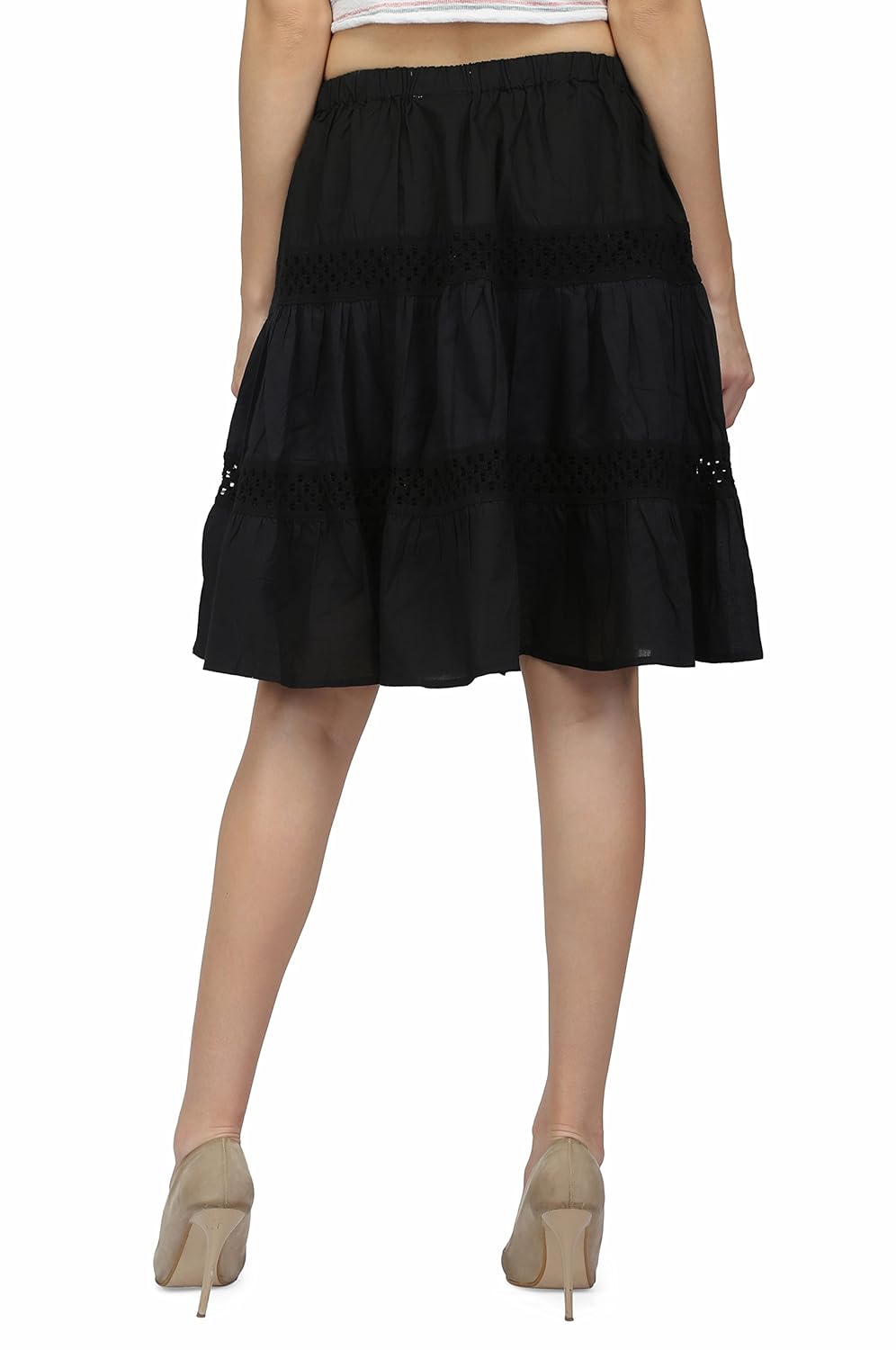 chantik womens cotton black skirt