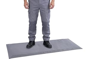 KUJIBGY 3 x 7 FT Anti Fatigue Mats Industrial, 15/16" Thick Heavy Duty Commercial Grade Diamond Plate Rubber Non Slip Safety 