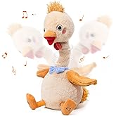 TUMAMA Dancing Talking Chicken Toy, Mimicking Twisting Neck Flapping Wings Electronic Pet Soft Plush Chick Toy,Singing, Recording, Repeating, Baby Toddler Interactive Toys for Boys Girls Gifts
