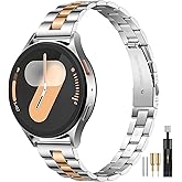 IMIVIO Slim Metal Compatible with Samsung Galaxy Watch FE 7 6 5 4 band 40mm 44mm, Stainless Steel Strap for Galaxy Watch 6/4 Classic 43mm 47mm/ 5 Pro 45mm, Dressy Chain Band for Galaxy Watch 20mm