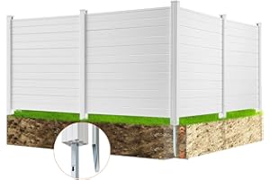 VEVOR Outdoor Privacy Screens, 50" W x 50" H Air Conditioner Fence, Pool Equipment Enclosure, Horizontal Vinyl Privacy Fence,