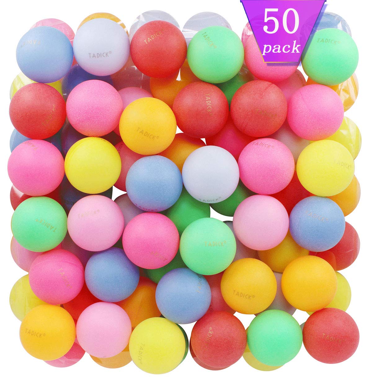 Tadick Assorted Color Beer Ping Pong Balls Washable Plastic Table