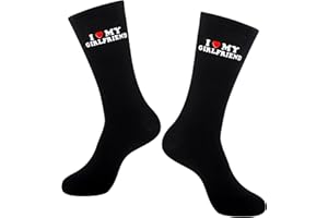 Moyel I Love My Girlfriend Socks Cute Gifts for Boyfriend Funny Boyfriend Gift Ideas on Anniversary Valentines day Birthday Gifts for Him I Heart My Girlfriend Socks for Men