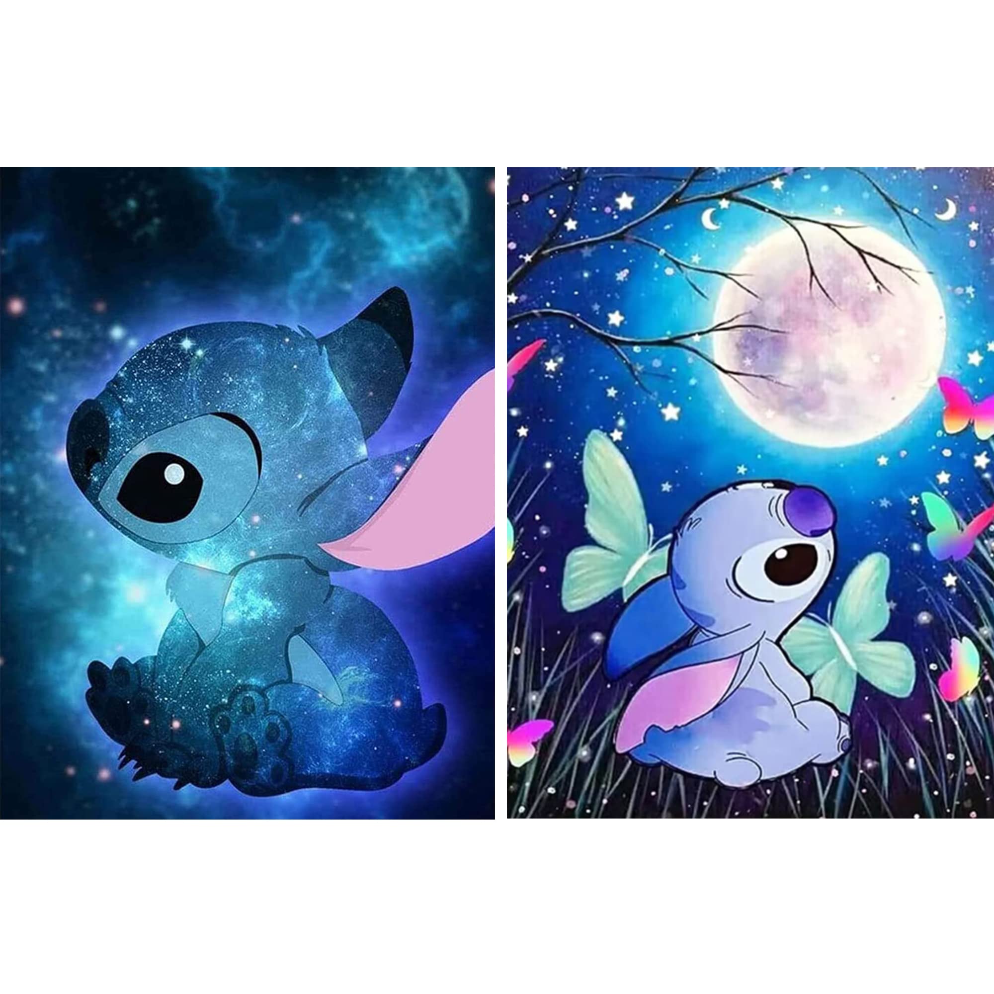 HORPKUN 2 Pack 5D Diamond Painting Kits, Full Drill Diamond Anime Picture Art Kits, DIY Kids Adults Crystal Art Kits for Home Wall Decor 40x30cm, Cartoon