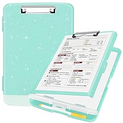 Sooez Glitter Clipboard with Storage, High Capacity